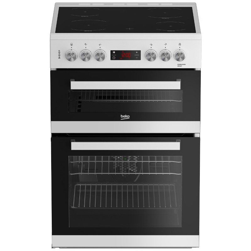 Beko EDC634W Double Oven Electric Cooker White Ceramic Hob 60cm 