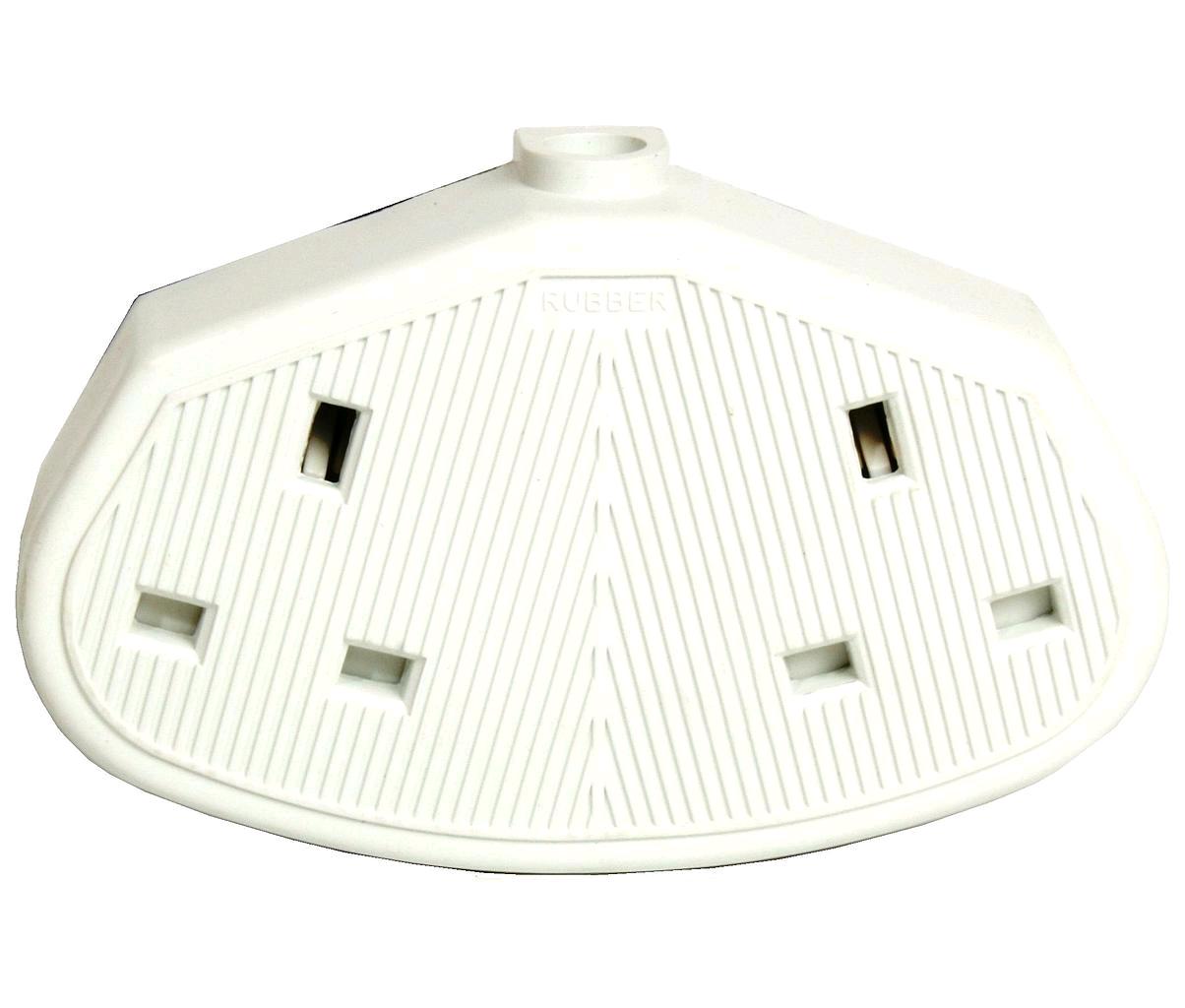 Niglon Trailing Socket 2gang White Rubber 