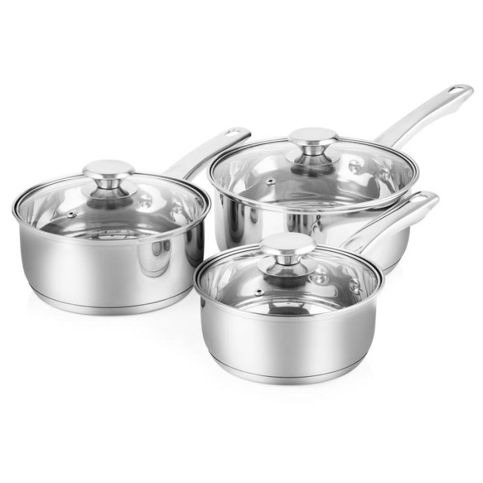 Tower Presto 3 Piece Saucepan Set 16,18,20cm Stainless Steel