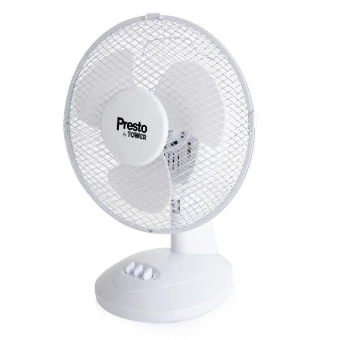 Presto By Tower 9in Desk Fan White