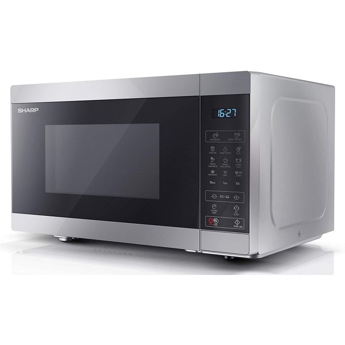 Sharp YCMG81US 900w Microwave Digital Touch Control Microwave with 28 L Capacity, 1100W Grill & Ceramic Enamel Interior – Silver