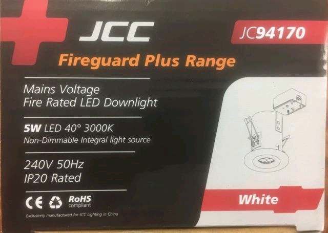 JCC Fireguard IP20 LED 5W Downlight White 