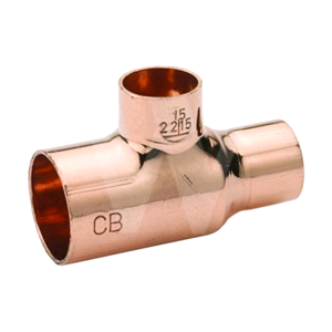Copper Reducing Tee 22mm x 15mm x 15mm Endfeed