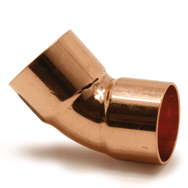 Copper 42mm Obtuse 45deg Bend Endfeed 