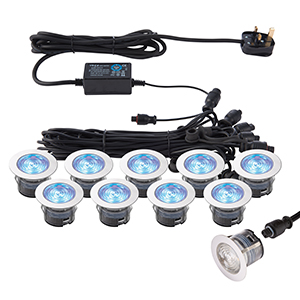 Saxby Ikon Pro CCT Daylight/Blue 45mm Decking Light Kit Indoor/Outdoor IP67