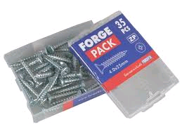 Forgefix M/P Screw 4 x 25mm (Pack of 35) Zinc Plated 