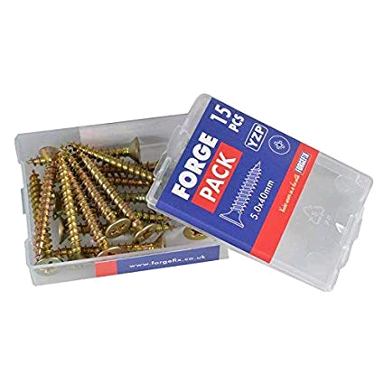 Forgefix M/P Screw 5 x 40mm (Pack) Zinc Yellow Passivated 