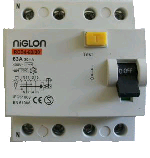 Niglon 4 pole 63A 30mA RCD