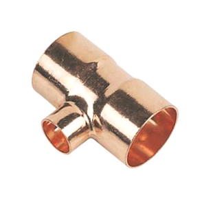 Copper Reducing Tee 28mm x 28mm x 22mm Endfeed 