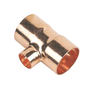 Copper Reducing Tee 28mm x 28mm x 22mm Endfeed