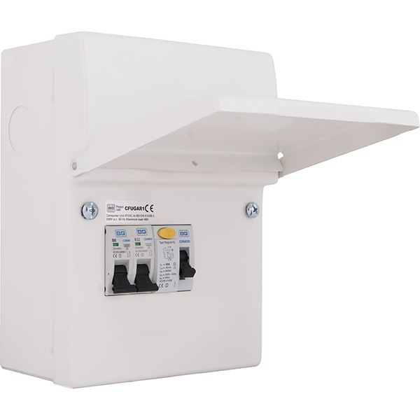 BG Metal Garage Unit 4 Mod + 40A30mA "Type A" RCD + 6A & 32A MCB