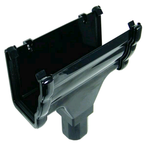 Floplast Niagara Square Gutter Running Outlet Black