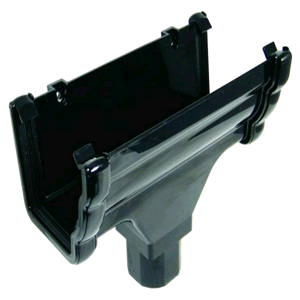 Floplast Niagara Square Gutter Running Outlet Black 