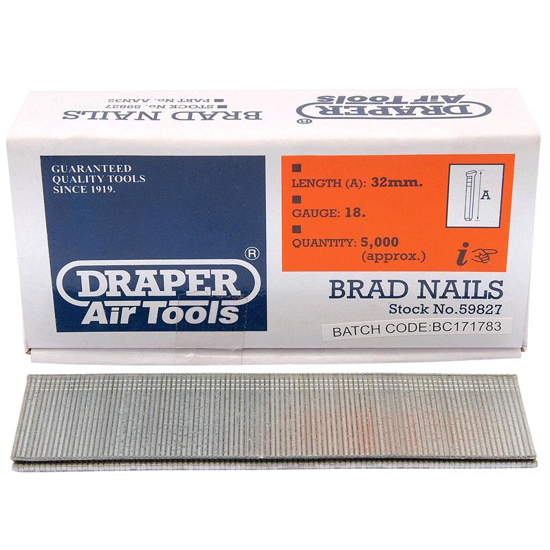 Draper 32mm Brad Nails (5000) 