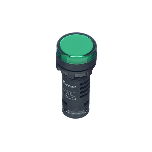 Europa 230V AC 22mm LED Pilot Lamp Green