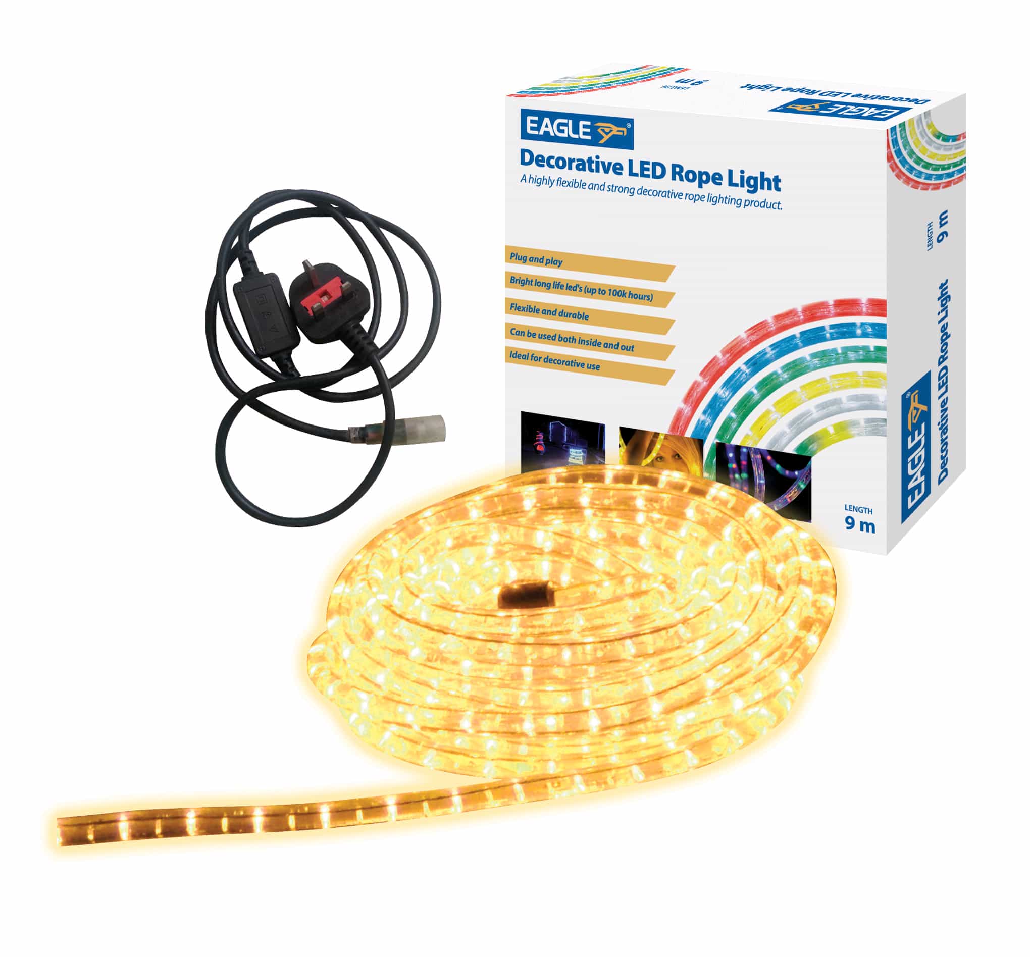 LED Rope Light Yellow per metre (45m Coil) (Eagle)