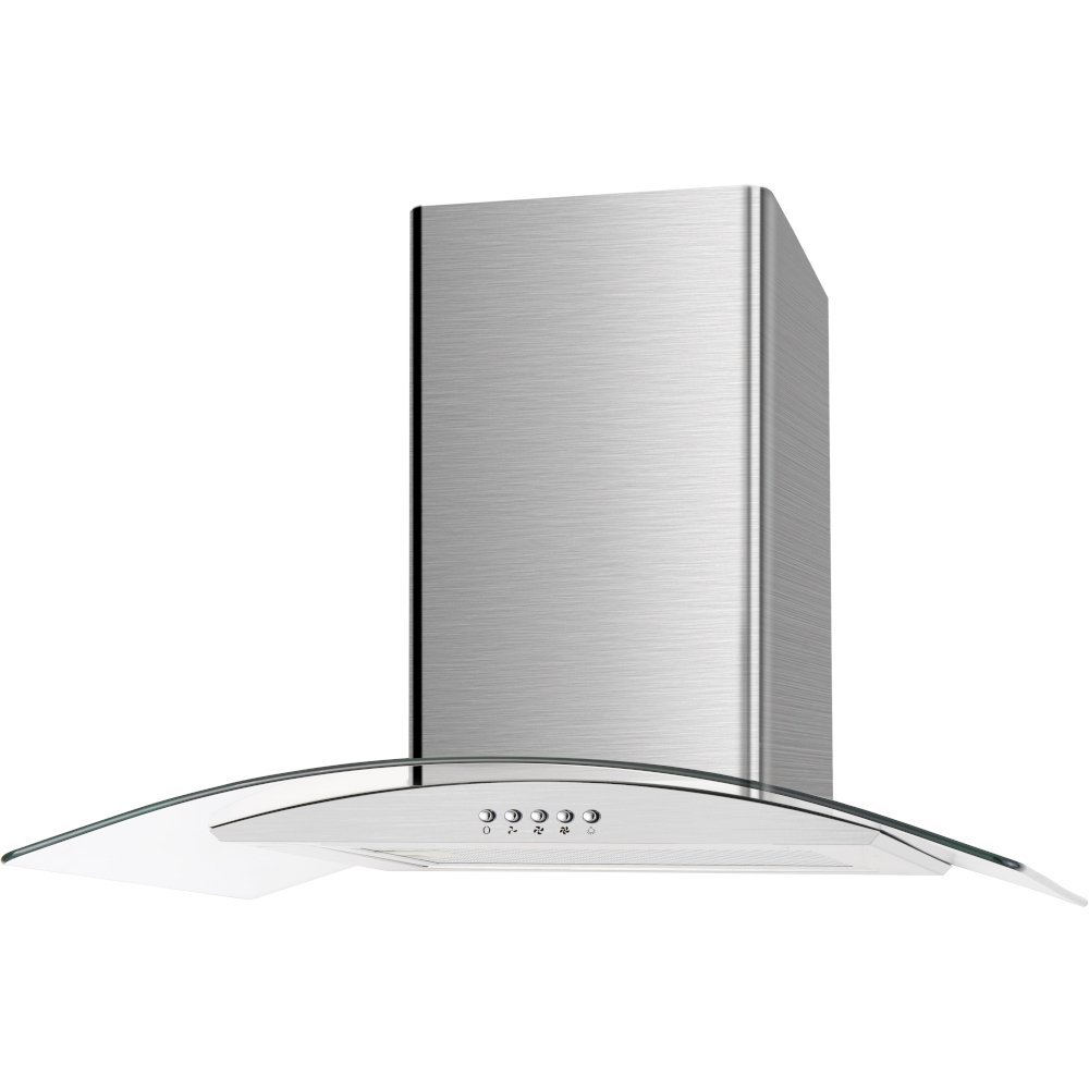 Culina UBSCG60SS 60cm Curved Glass Chimney Cooker Hood (Stainless Steel)