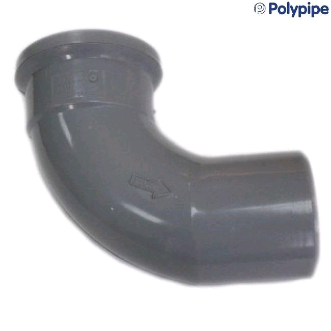Polypipe Single Socket Bend 82mm 92½° Grey 