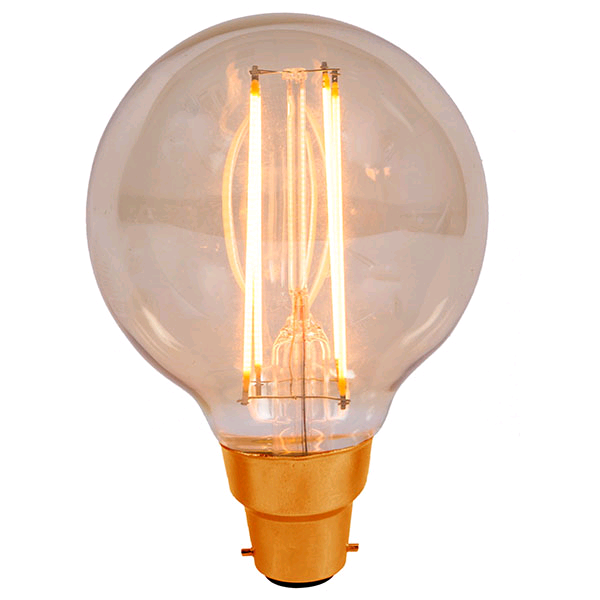 Bell Vintage 4w BC LED Globe 80 Amber 2k