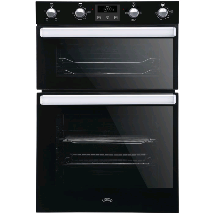 Belling Built-In Electric Double Oven in Black 59ltr Fan Oven & 44ltr Top Oven