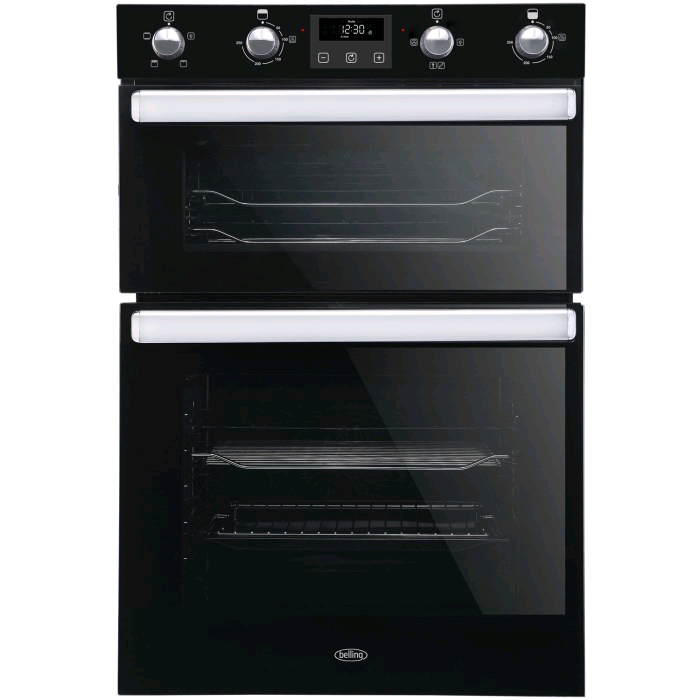 Belling Built-In Double Oven in Black 59ltr Fan Oven & 44ltr Top Oven