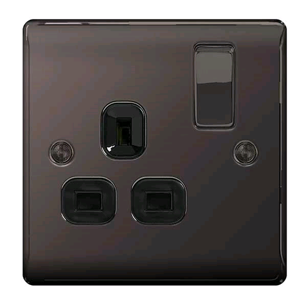 BG 1Gang 13a Socket Black Nickel 