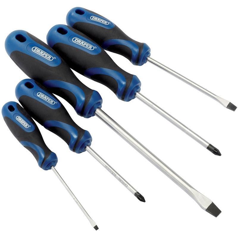 Draper 5Pc Soft Grip Screwdriver Set