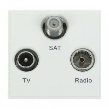 Median 50 x 50mm TV Outlet TV/FM/Satellite Triplexed