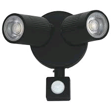 BG Twin LED 10W PIR Wall Light Black IP65 