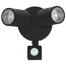 BG Twin LED 10W PIR Wall Light Black IP44