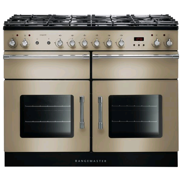 Rangemaster Esprit 110cm Electric Range Cooker Dual Fuel Cream Chrome