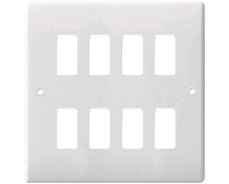BG Grid Plate 8Way White