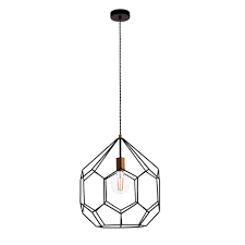 Endon Deco 1lt Pendant Matt Black & Gold