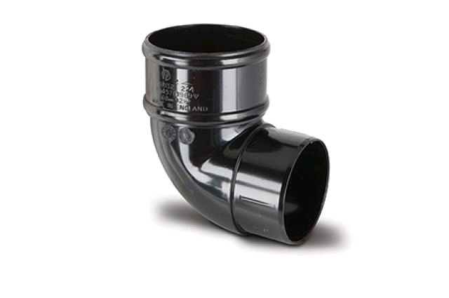 Polypipe Downpipe 68mm 92.5° Offset Bend Black 