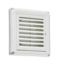 Knightsbridge 4in/100mm Grill c/w Flyscreen White