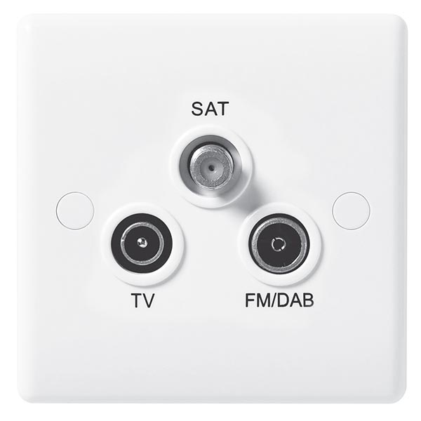 BG 3Gang Triplex with TV/FM/Sat Outlet