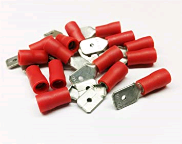 Niglon Red Push on Male Crimp (Pack 100) 