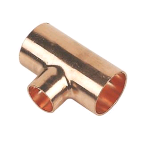 Copper Reducing Tee 22mm x 22mm x 15mm Endfeed 