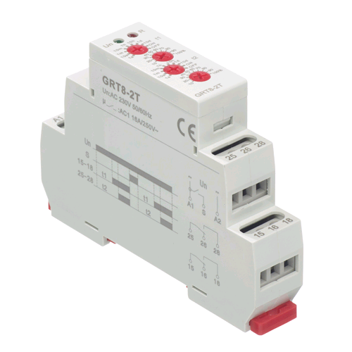 Relpol Din Rail Mounted Delay Timer 12-240v AC/DC Multi-Function Timer