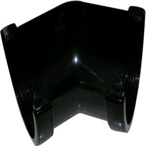 Floplast Hi-Cap 115mm 135deg Angle Guttering Black RAH2