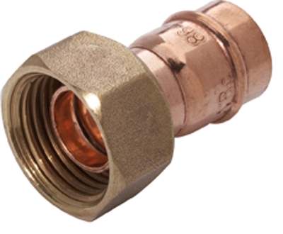 Copper Straight Tap Connector 15mm x 3/4" Solder Ring 