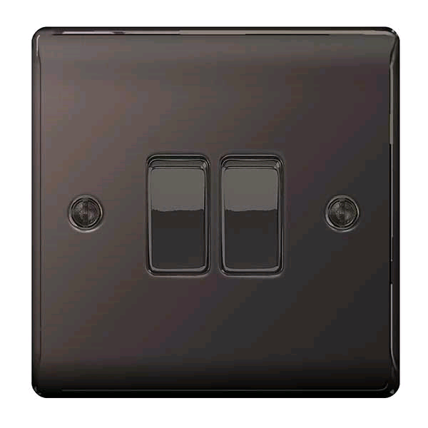 BG 2Gang 2way Switch Black Nickel 