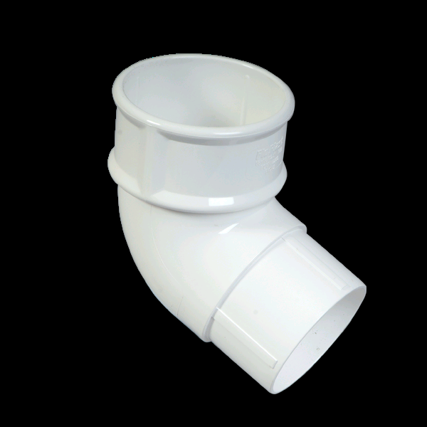 Floplast 68mm Round Downpipe 112 1/2deg Offset Bend White 