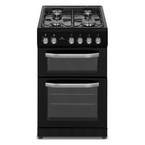 New World MWMID53GB Twin Cavity Gas Cooker Black H900 W498 D610 