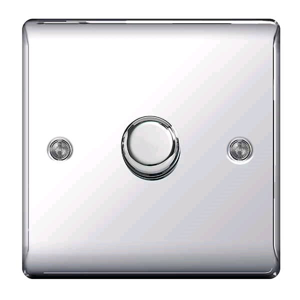 BG Chrome 1g 2way Dimmer Switch Push ON/OFF 