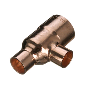 Copper Reducing Tee 35mm x 28mm x 28mm Endfeed