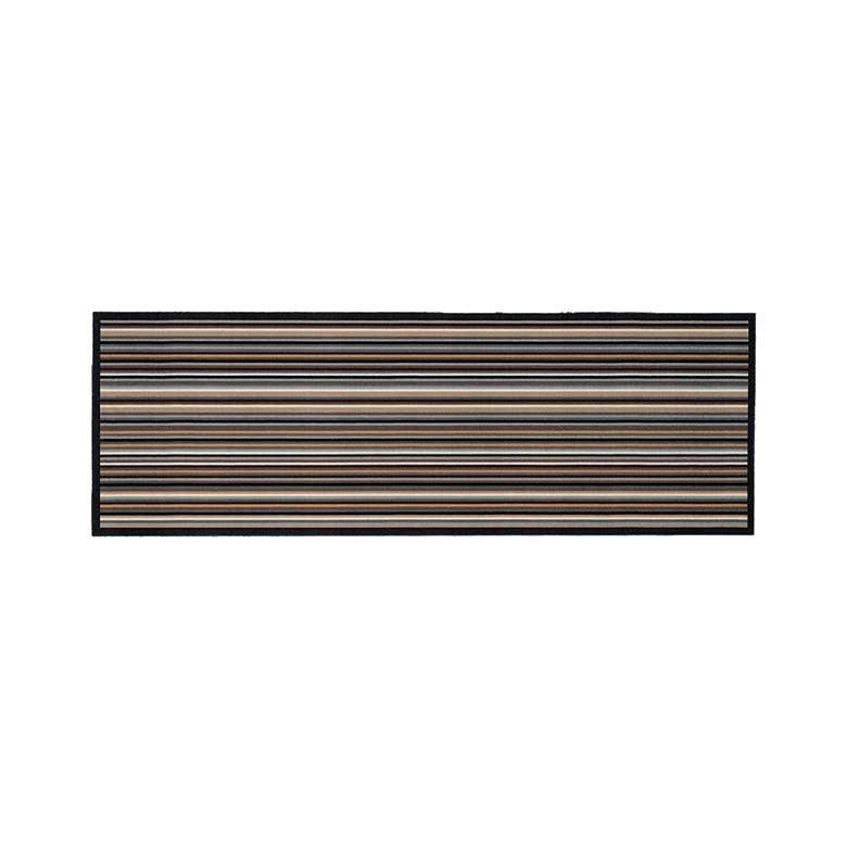 Dandy Likewise Kensington Kitchen/Hallway Stripes Lead  150 x 50cm Anti Slip Durable Nylon Mat Runner
