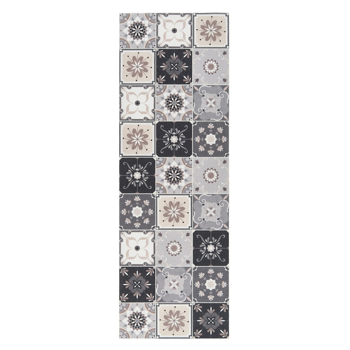 Dandy Likewise Kensington Kitchen/Hallway Victorian Tile Stone 150 x 50 Anti Slip Durable Nylon Mat Runner