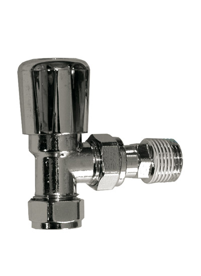 Chrome 15mm Angled Radiator Valve 