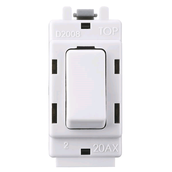 BG Grid Switch 2Pole 20a White 